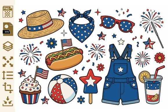 4th of July Clipart PNG SVG Bundle Review