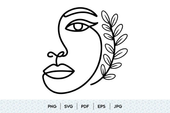 Abstract Face Line Art SVG: Graphics & Illustrations