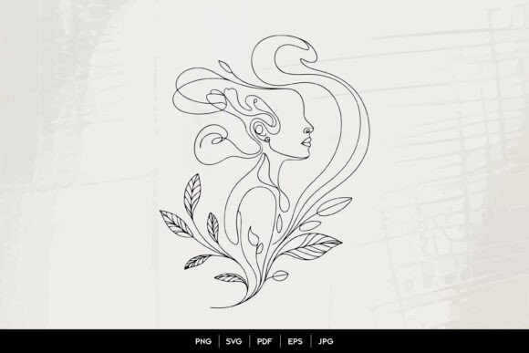 Abstract Woman Face Line Art SVG Review