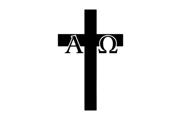 Alpha Omega Symbol Logo Design Black and Graphics