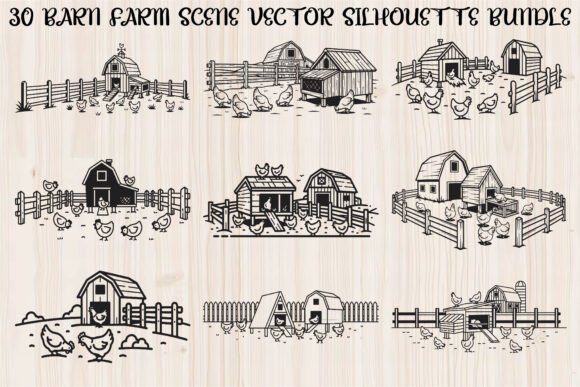 Barn Farm Scene Bundle: Graphics & Illustrations Review