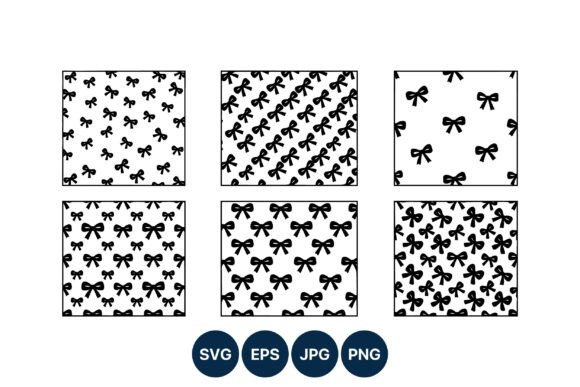 Black White Bow Pattern Vector Graphics & Illustrations