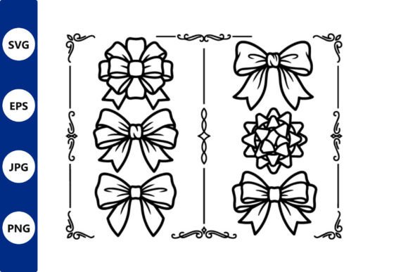Bow Border Vector Set: Graphics & Illustrations