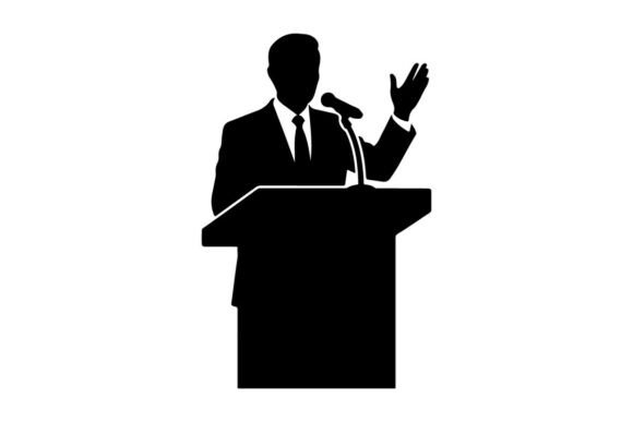 Business Professional Giving Speech at P Graphics & Illustrations