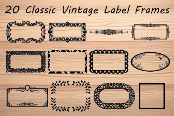 Classic Vintage Label Frames Bundle: Graphics & Illustrations