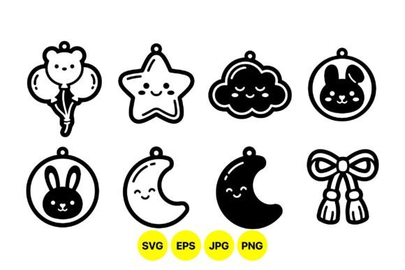 Cute Kawaii Charm Svg Designs Graphics & Illustrations