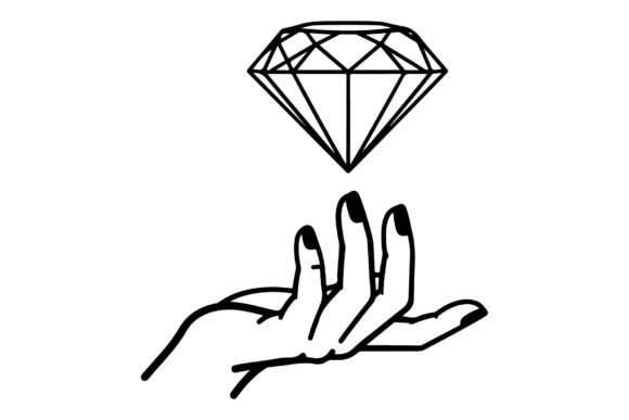 Diamond Hand Silhouette Bundle Graphics & Illustrations