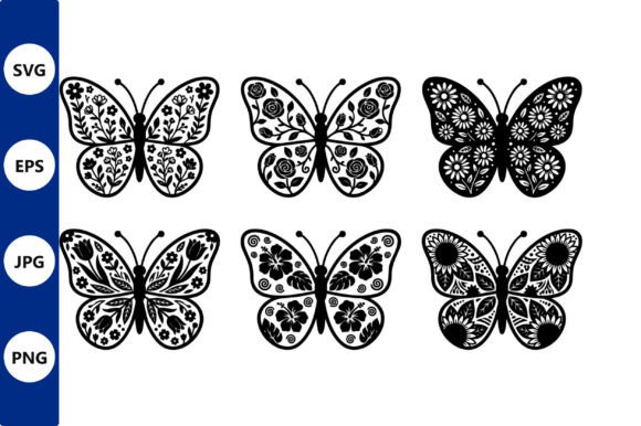 Floral Butterfly Silhouettes: Graphics & Illustrations Review