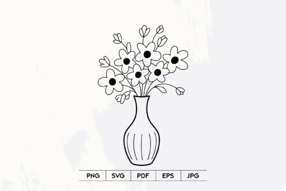 Flower Vase Line Art SVG: Graphics & Illustrations Review