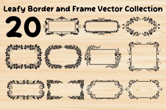 Leafy Vintage Border Frame Vector Graphics & Illustrations