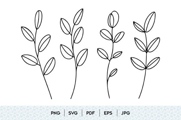 Minimal Botanical Leaves SVG Bundle: Graphics & Illustrations