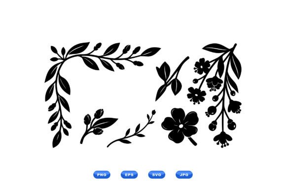 Minimal Botanical SVG Elements: Graphics & Illustrations