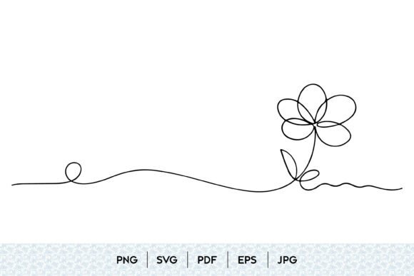 Minimal Flower Line Art Graphics & Illustrations