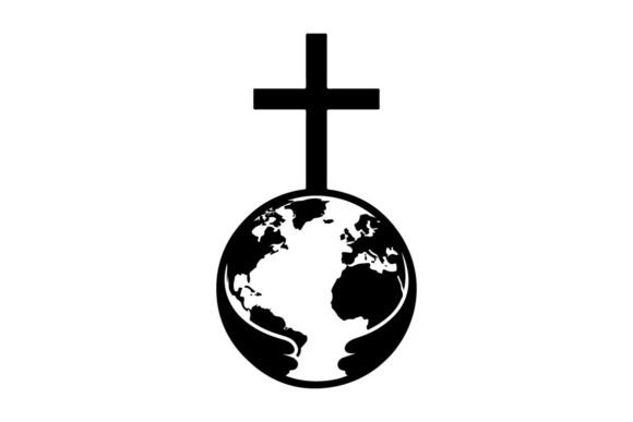 Minimalist Black Cross on Cracked Earth Graphics
