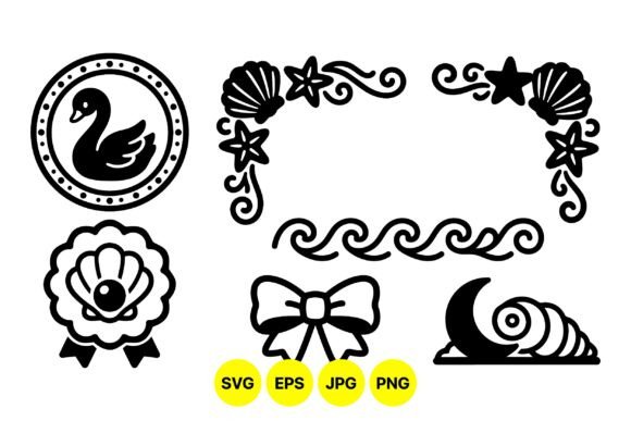 Nautical Vintage Sea Icons Graphics & Illustrations