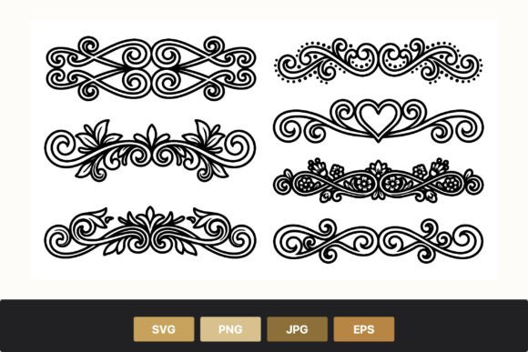Ornamental Floral Heart Borders: Graphics & Illustrations