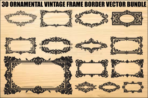 Ornamental Vintage Frame Bundle: Graphics & Illustrations