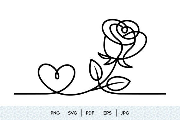 Rose Heart One Line SVG: Graphics & Illustrations Review