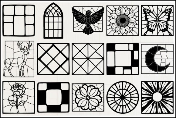Stained Glass Window SVG Bundle: Graphics & Illustrations