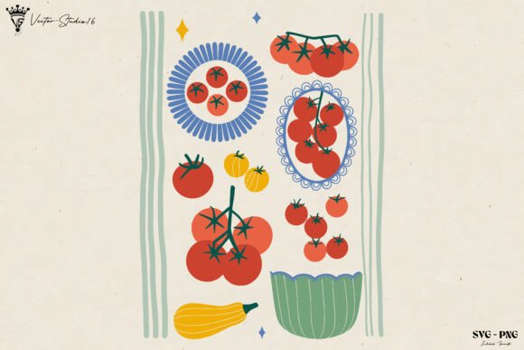 Tomato Summer Harvest Graphics & Illustrations