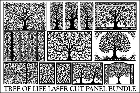 Tree of Life Laser Cut Panel Bundle: Graphics & Illustrations