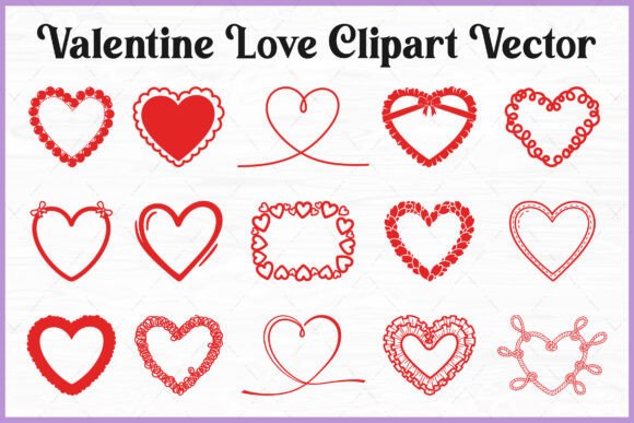 Valentine Heart Love PNG Vector Bundle Graphics